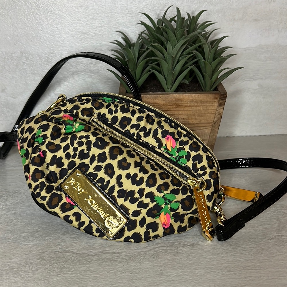Betsey Johnson Mini Cheetah Blossom Crossbody